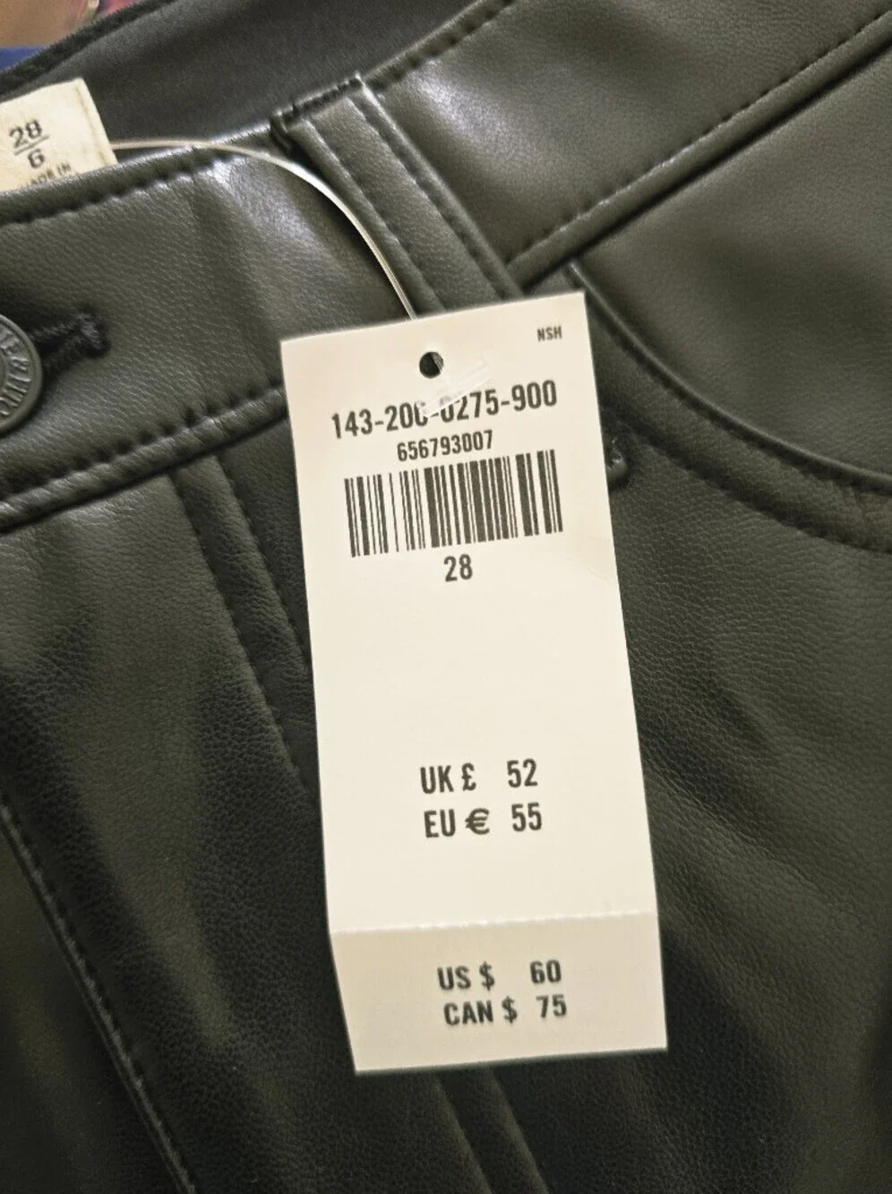 NWT! Abercombie & Fitch Black Faux Leather Mini Skirt - Women